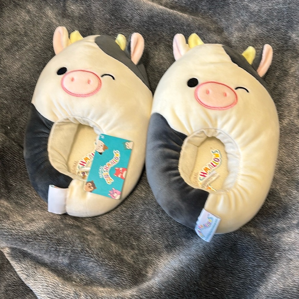Woman’s cow squishmallow slippers